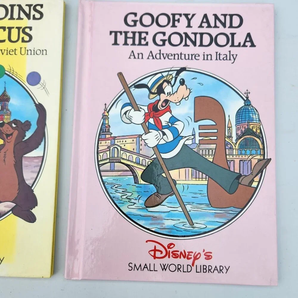 VINTAGE Disney Children's Book Bundle Goofy Small World Library 1980s Books Mick